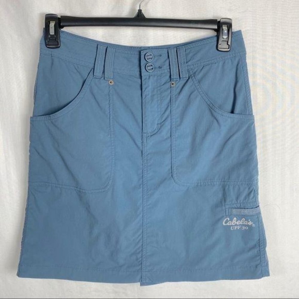 4/$25 Cabela's Women's Nylon Mini Skirt Blue UPF 30 Outdoors Active Hiking Sz 4